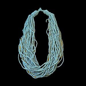 Sun-Kissed Style – Turquoise color Bead Necklace...perfect for Sundresses